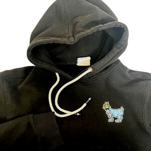 GOAT USA Black Hoodie With Embroidered Patch &‎ Kangaroo Pocket S